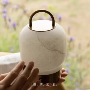 Minimalist Modern Natural Marble Touch Table <b>Lamp</b> Led Light Home Decor Ambient Night Light <b>Wireless</b> Rechargeable - Product Image 4