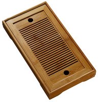 Plateau à thé portable en bambou, nouveau style chinois, design long et carré, multifonctionnel, fait main, pour bureau, hôtel et voyage