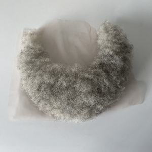 <span class=keywords><strong>Postiche</strong></span> humaine vierge mongole avec base en dentelle 1b90 barbes afro grises en dentelle pour hommes noirs âgés - Product Image 6