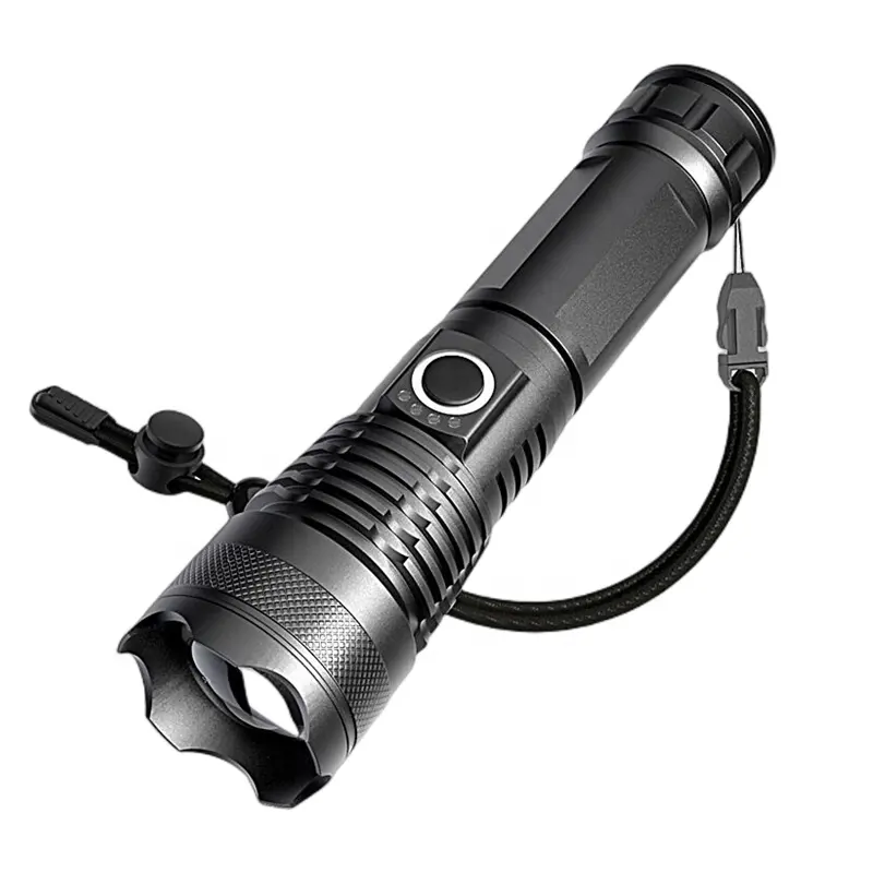 1000 Lumens रिचार्जेबल सामरिक टॉर्च पानी प्रतिरोधी XHP50 Zoomable सुपर उज्ज्वल आउटडोर मशाल प्रकाश शक्ति प्रदर्शन के साथ