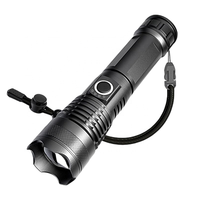 Lampe de poche tactique Rechargeable, 1000 Lumens, résistant à l'eau, zoom XHP50, très lumineuse, torche d'extérieur avec affichage d'alimentation, Lumens