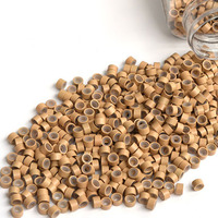 Micro-perles et anneaux de liaison en plastique doublés de silicone de 5*3*3 mm, 500 pièces/boîte, pour extensions de cheveux