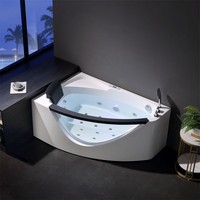 Baignoire Balnéo d'Angle Extérieure pour 2 Personnes USA, en Acrylique, Autoportante, avec Fonction Massage et 12 Jets, Écologique, pour Hôtels et Domicile