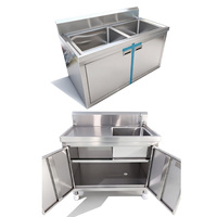 Évier chirurgical médical professionnel à 3 stations en acier inoxydable - Station de lavage des mains à capteur automatique avec armoire pour hôpital et laboratoire