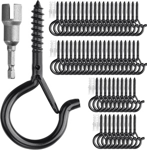 重型天花板悬挂自攻式羊木眼孔挂钩安全扣防锈公制可调节Q型吊钩 - Product Image 4