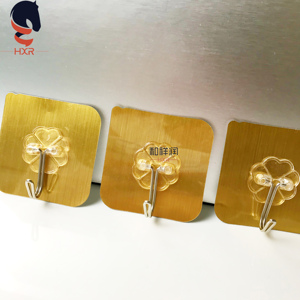 Boding item golden color decorative refrigerator door stickers sticky PVC Strong adhesive Hook Storage Hanger Wall