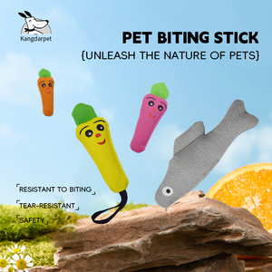 Kangdarpet Custom Working Dog Tug of War Bite <b>Toy</b>, French Linen & Coated Nylon, <b>Carrot</b> Shark Shape, Tug <b>Toy</b> for Training Reward - Product Image 2
