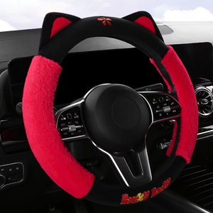 Cubierta <span class=keywords><strong>para</strong></span> volante <span class=keywords><strong>de</strong></span> coche nuevo invierno Universal felpa cálida antideslizante lindo gatito cubierta <span class=keywords><strong>de</strong></span> manillar - Product Image 4