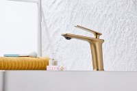 Robinet de lavabo moderne en laiton, design personnalisé, à poignée unique, à poser sur le comptoir, mitigeur chaud/froid haut, avec valve en céramique, directement de l'usine