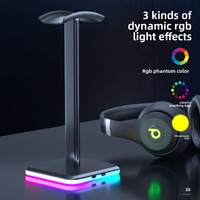 Nouvel Arrivage Support de Casque de Bureau en Alliage d'Aluminium King Fighters Lumineux, Tactile, avec Éclairage Ambiant, Option Logo Personnalisé, Modèle