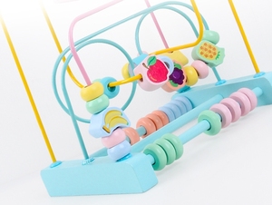 Jouet créatif pour bébé, excellent cadeau : labyrinthe de perles classique en bois avec circuit de perles pour bébés - Product Image 2