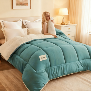 Edredón de Plumón Grueso, Suave y Lavable a Máquina, de Color Sólido, de Algodón Lavable, para el Hogar y Hoteles, para Invierno - Product Image 1