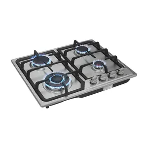 OEM 4 quemadores cocina de gas estufa interior de acero inoxidable incorporado cocina estufa de gas