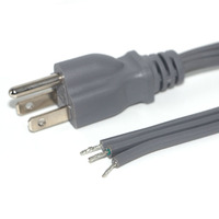 Câble d'alimentation CA 16AWG 3 broches 6 pieds extrémité dénudée 3 fils Câble d'alimentation robuste