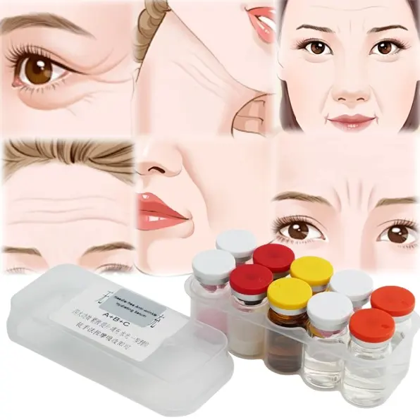Private Label Instant Face Lift Tightening Anti Forehead Wrinkle Remover Collagen Serum Anti Aging Set Microneedling Serum