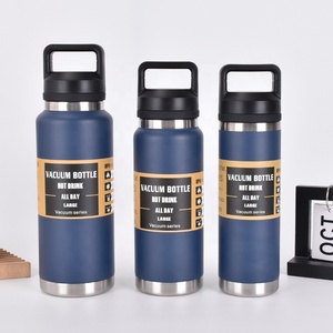 Navy Blue <strong>Big</strong> Capacity Sport Water Bottle Vacuum Insulated <strong>Thermos</strong> Stainless Steel Flask <strong>Tumbler</strong> With Chug Cap