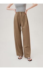 Pantaloni da Donna in Cotone e <span class=keywords><strong>Lino</strong></span>, Taglia Grande, Gamba Larga, Vita Alta Elastica, Pantaloni Lunghi in <span class=keywords><strong>Lino</strong></span> a Gamba Dritta - Product Image 6