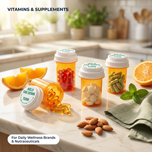 Flacons à pilules vides avec bouchon sécurité enfant et languette de retrait rapide pour médicaments sur ordonnance - Product Image 6