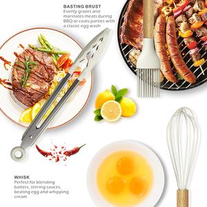 Eco-Friendly Wooden Handle Silicone <b>Kitchen</b> <b>Gadgets</b> Utensil Set <b>Kitchen</b> Utensils Set Silicone Cooking <b>Kitchen</b> Utensils Set - Product Image 4