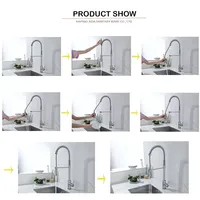 Robinet de cuisine Aida Spring Pole Kitchenaid, support pour robinets de cuisine, robinets de cuisine à bec extractible, robinets mélangeurs à colonne haute