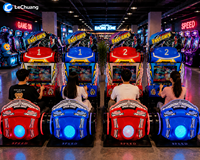 Nouvelle machine d'arcade de course pour enfants, simulateur de conduite interactif, équipement de jeu de voiture d'intérieur en métal à monnayeur, divertissement familial