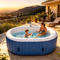 Promotion : Spa gonflable portable en PVC Drop Stitch, nouvelle arrivée, bleu, avec accessoires, pour 2 personnes, usage domestique