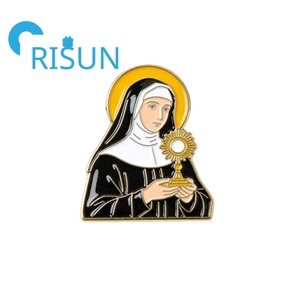 Medaglia in Metallo di Santa Clare d'Assisi all'Ingrosso, Ciondolo Personalizzato, Medaglione Religioso Cattolico - Product Image 4