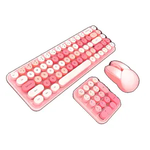 MOFII Wireless 2.4G keyboard and mouse Numeric keyboard set Cute Pink Office wireless keyboard and mouse set