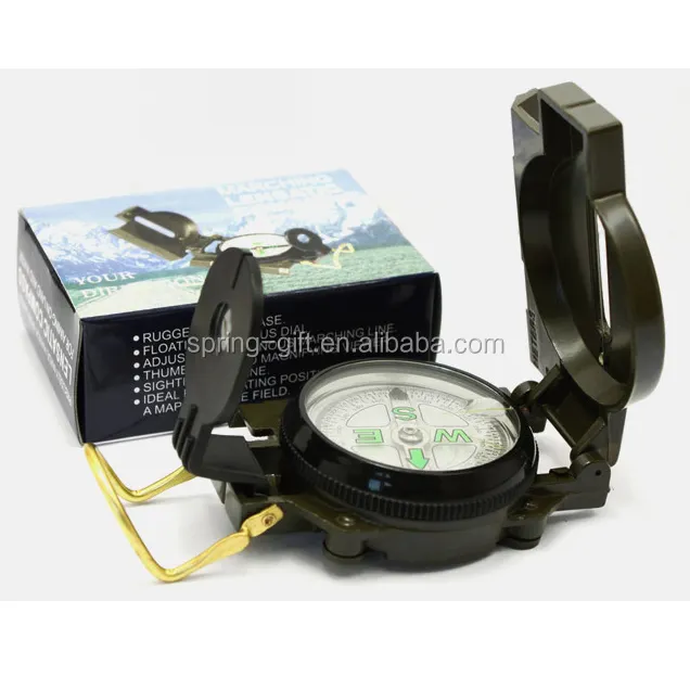 Professional Metal Shell Nautical Compass And Camping Military Style Navigation Lensatic Compass For Outdoor Hiking Sport