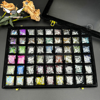 CY Customize Nouveau Kit de 54 styles de strass en verre pour nail art, pierres fantaisie mixtes, à dos plat et rond