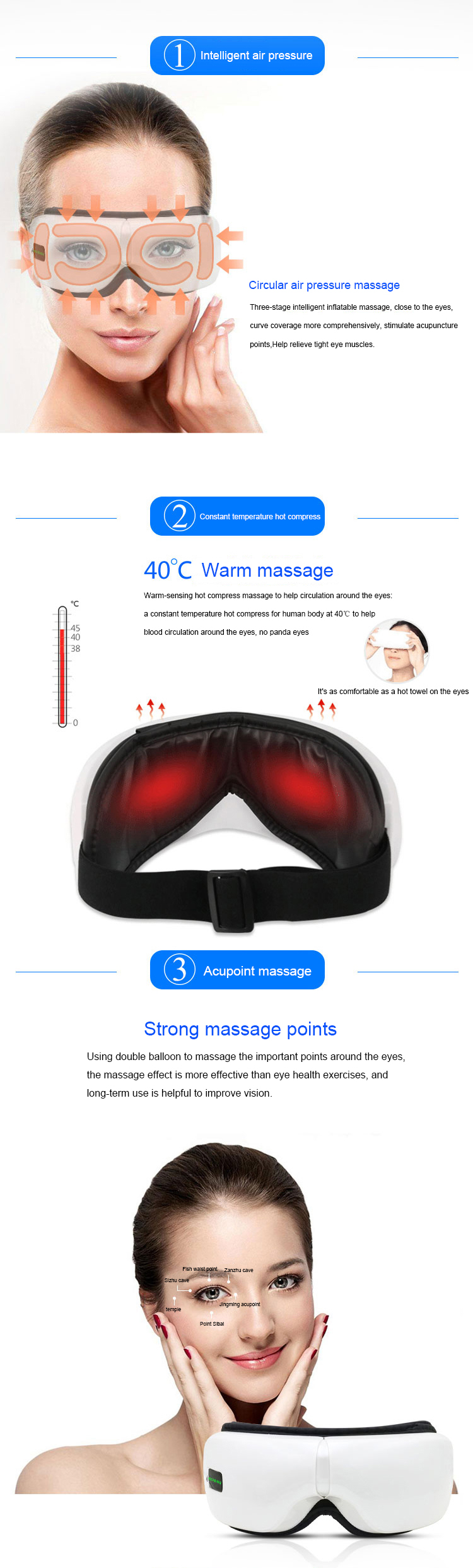 Household Electric Cold Heat Eye Anti Wrinkle Remove Massage Skin Private Label Skin Tightening Beauty Device Massager With Logo