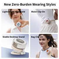 2026 Magnetische Halterung Mini Blattloser Elektrischer Tragbarer Clip-Ventilator 2000mAh 1-100 Geschwindigkeiten 360° ° Drehbarer USB-Ventilator mit LED-Licht