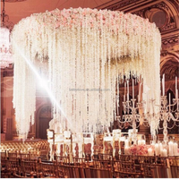 Décoration suspendue au plafond en fleurs de cerisier artificielles en soie classique chinoise élégante 3D 5D pour mariage et événements intérieurs