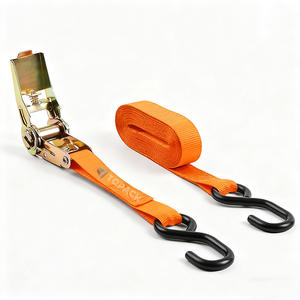 사용자 정의 길이 컬러 로고 OEM 1 인치 25mm 래칫 타이 다운 스트랩 화물 보안 공장 용 헤비 듀티 폴리에스터 웨빙 벨트 - Product Image 4