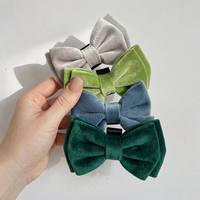 Noeuds pour chiens en velours de luxe personnalisés, double couche, en peluche, style marin, avec collier, pour chiens, chats, accessoires cadeaux pour animaux de compagnie, usine OEM