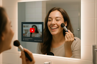 Miroir intelligent haut de gamme avec système Android, haut-parleur Bluetooth, conception anti-buée, Youtube, Netflix, Spotify pour salle de bain de luxe