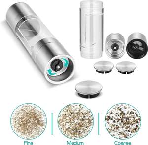 2 in 1 <b>Salt</b> <b>and</b> <b>Pepper</b> <b>Grinder</b> - Stainless Steel Manual Dual-purpose <b>Salt</b> <b>and</b> Spices <b>Grinders</b> With Adjustable Finenes - Product Image 3