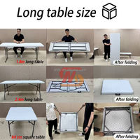 Table à manger portable d'intérieur et d'extérieur, table ronde en plastique blanc, table pliante pour mariage et ensemble de chaises pour banquet, capacité de 8 à 10 personnes