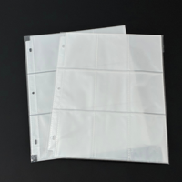 Album de rangement pour cartes double face en plastique PP transparent à 3 trous, format 8,85x11,14 pouces, avec insertion de grille, reliure à feuilles mobiles, directement de l'usine