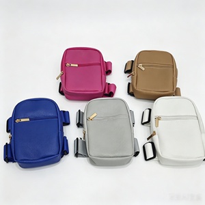 Women Litchi Grain PU <b>Leather</b> Mini Phone Crossbody <b>Bag</b> Multi Color Portable Sports Arm <b>Bag</b> Zipper <b>Small</b> Shoulder Purse - Product Image 2