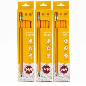 Juego de Lápices de Madera sin Sacapuntas de Calidad Hb para Niños, Dureza 2H, Madera de Balsa con Anillo de Goma Metálica para Uso Escolar - Product Image 1
