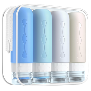 Bouteilles de recharge en silicone les plus vendues, pour gel douche, shampoing, bouteilles de voyage portables, simples et faciles à transporter. - Product Image 1