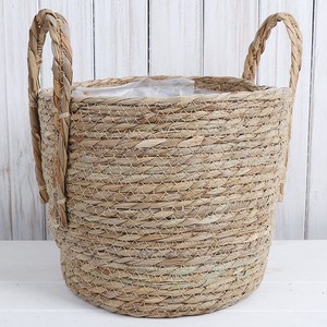 Cheapest Factory Grass Straw Decoration Woven Storage <b>Basket</b> Faux Rattan <b>Flower</b> Pot - Product Image 1