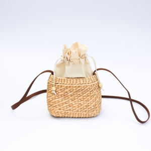 Bolso de Paja y Jacinto de Agua Tejido a Mano, Bolso Bandolera Ovalado de Moda Hecho a Mano con Forro de Lona y Cordón Ajustable - Product Image 1