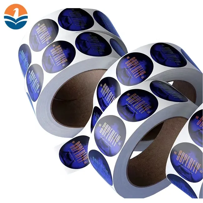 Color Printing Paper/Vinyl Clear Label Sticker Roll Adhesive Custom Logo