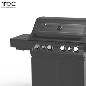 Parrilla de gas de barbacoa de 4 quemadores de material de acero inoxidable de vidrio de alta temperatura para fiesta al aire libre - Product Image 3