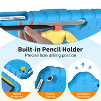 Casing HGD untuk Microsoft Surface Pro 12 Inch 2025 Silikon dengan Penyangga Putar 360 Derajat, Pegangan Tangan, dan Penopang Stabil