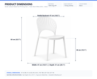 Chaise de salle à manger empilable en plastique de style nordique moderne avec dossier en forme de soleil, sans accoudoirs, idéale pour les restaurants de parcs et centres commerciaux