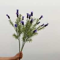 Bunga Lavender Buatan Provence 3 Cabang, Dekorasi Rumah, Rangkaian Bunga Pernikahan, Perayaan Festival