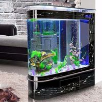 Bureau en verre trempé ovale grande méduse réservoir écologique spécial réservoir vivant réservoir de poissons